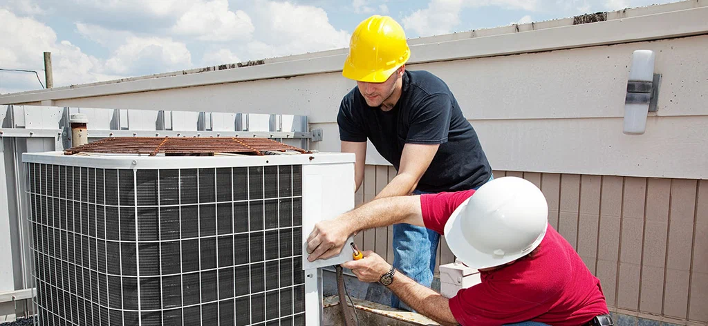 Professional HVAC Technicians at Work